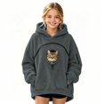 thumbnail image 1 of Cat Pouch Hoodie for Kids Girls Boys Pet Carrier Oversized Kangaroo Pocket Hoodie Sweatshirts Dog Hoodie with Pouch Fleece Soft Warm Fall Fashion Animal Holder Pullover Tops, 1 of 5