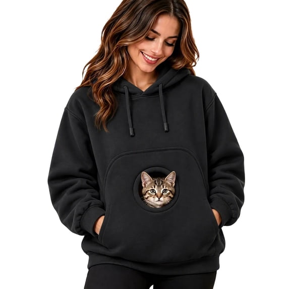 Cat Pouch Hoodie Pet Carrier Sweatshirt Large Pocket Pullover Shirt Big Size Front Dog & Cat Carrier Sweatshirts