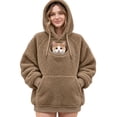 thumbnail image 1 of Cat Pouch Hoodie Pet Carrier Sweatshirt Large Pocket Pullover Shirt Unisex Pet Pouch Hoodie Fall Soft Kangaroo Pullover Sweatshirt, 1 of 4