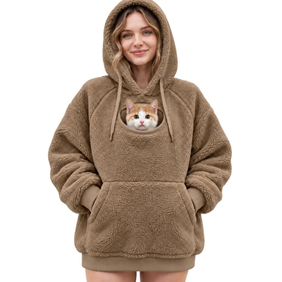 Cat Pouch Hoodie Pet Carrier Sweatshirt Large Pocket Pullover Shirt Unisex Pet Pouch Hoodie Fall Soft Kangaroo Pullover Sweatshirt
