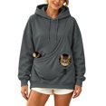 thumbnail image 1 of Cat Pouch Hoodie Pet Carrier Sweatshirt Large Pocket Pullover Shirt Wearable Cat Dog Carrier Hoodie, 1 of 1