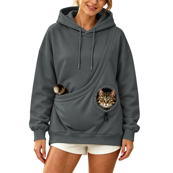 Cat Pouch Hoodie Pet Carrier Sweatshirt Large Pocket Pullover Shirt Wearable Cat Dog Carrier Hoodie