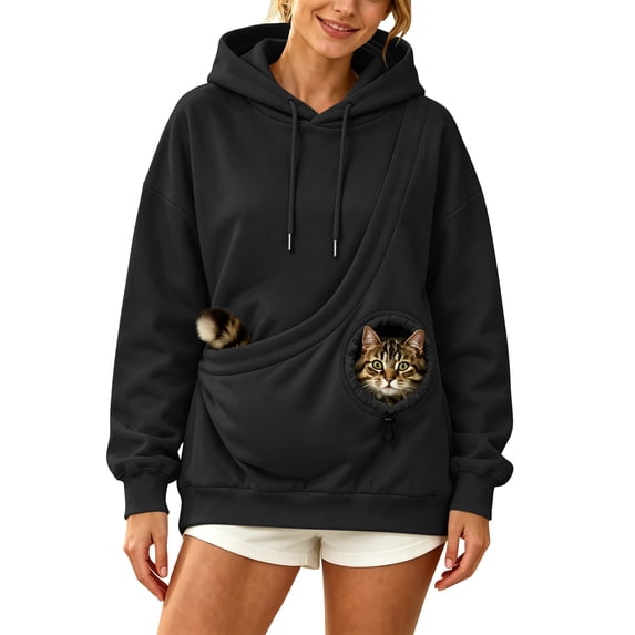 Cat Pouch Hoodie Pet Carrier Sweatshirt Large Pocket Pullover Shirt Wearable Cat Dog Carrier Hoodie