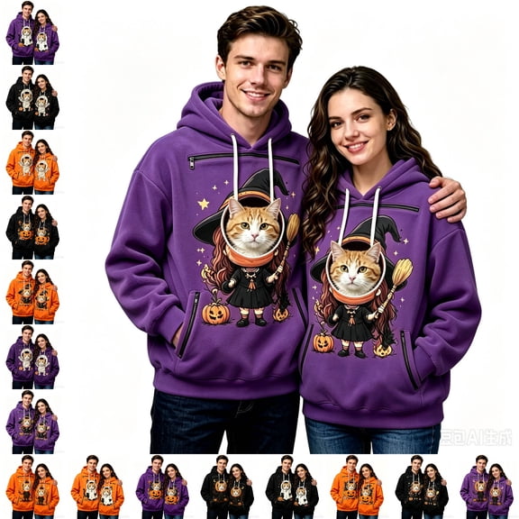 Cat Pouch Hoodie for Halloween Baggy Pet Carrier Hoodies with Big Pocket Men Women Clothes