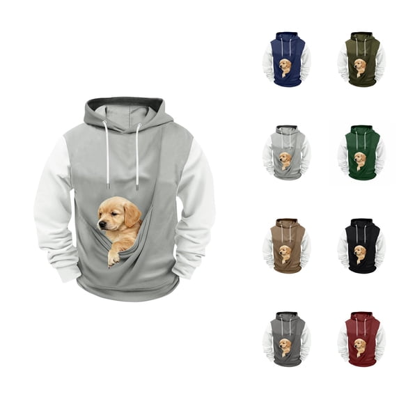 Cat Pouch Hoodies for Women Dog Pouch Sweatshirts Pet Kangaroo Pocket Pullover for Women