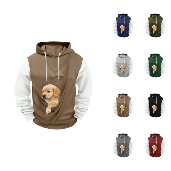 Cat Pouch Hoodies for Women Dog Pouch Sweatshirts Pet Kangaroo Pocket Pullover for Women