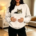 thumbnail image 1 of Cat Pouch Sweatshirt for Women Kangaroo Pocket Dog Pouch Sweatshirts Pet Carrier Pullover Animal Holder Pullover Tops Khaki XL, 1 of 4