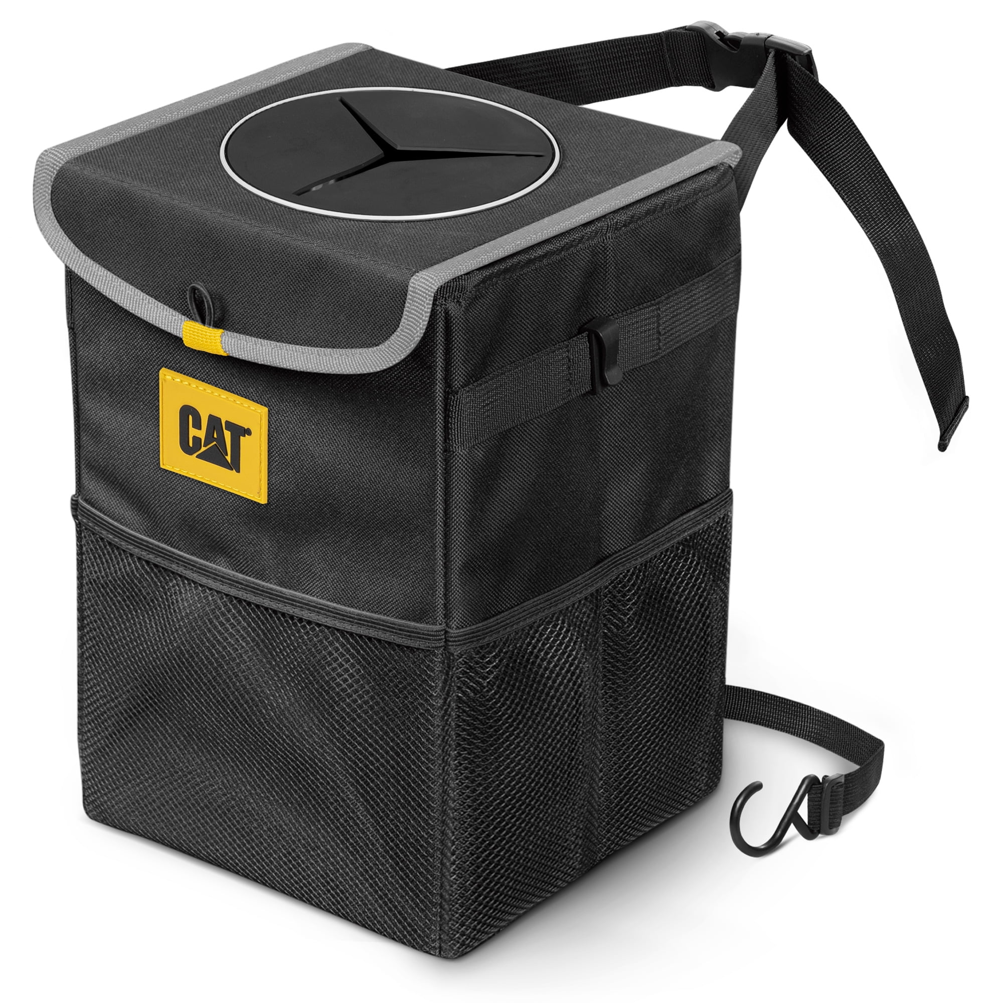 Sound Way Car Trash Can With Lid – Leak-Proof, Waterproof Garbage Bin With Storage Pockets