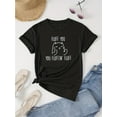 thumbnail image 1 of Cat Print Crew Neck T-Shirt, Casual Short Sleeve T-Shirt For Spring & Summer, Women's Clothing, Ladies Comfy Tees, Casual Sporty Tee, Summer Gifts, 1 of 6