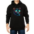 thumbnail image 1 of Cat Print Design Men's Soft-Touch Fleece Hooded, Functional Casual Wear, Autumn, 1 of 5