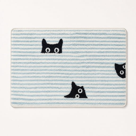 Cat Print Doormat with Non-Slip Backing, Printable Mat Fabric, 15.7 x 23.6 in or 19.7 x 31.5 in