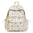 thumbnail image 1 of Cat Print School Backpack, Cute Aesthetic Backpack with Drawstring Side Pockets&Pendant, Lightweight Breathable Bookbag for Shopping Work Dating Daily Use, Yellow, 1 of 9