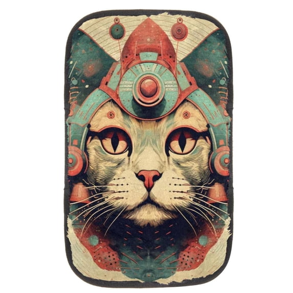 Cat Printed Furry Soft 12.5x8.2 Inch Car Armrest Cover Accessory
