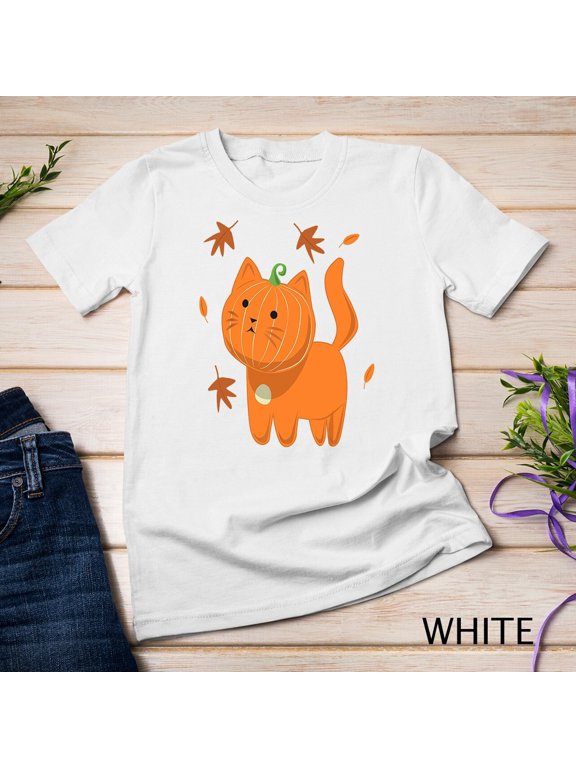 Cat Pumpkin Jack Lantern Halloween Gift Holiday T-Shirt, Size S-5XL