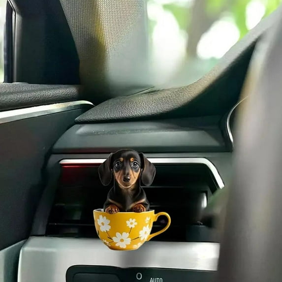 Cat, Puppy, Panda Car Air Vent Aromatherapy Clip - Lemon Scented, Acrylic Decorative for Vehicle Air Outlet