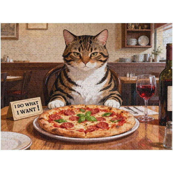 Cat Puzzle 500 Pieces for Adults and Seniors, Beautiful Animal Artwork Jigsaw, Relaxing Family Challenge Game, Fun Birthday Gift and Home Decor Art Puzzle, 20.5x15 in