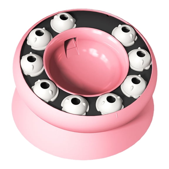 Cat Puzzle Feeder Slow Food Bowl, Interactive Slow Feeder Bowl for Indoor Cats, Treat Dispensing Enrichment Toy,Mental Stimulation,Pink
