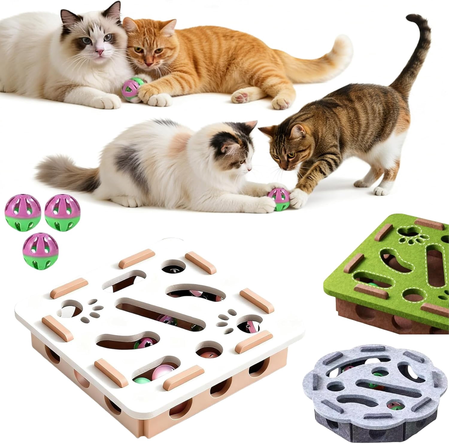 Cat Puzzle Toy Cat Scratch Puzzle Enrichment Box Satisfy Your Cats Wild ...