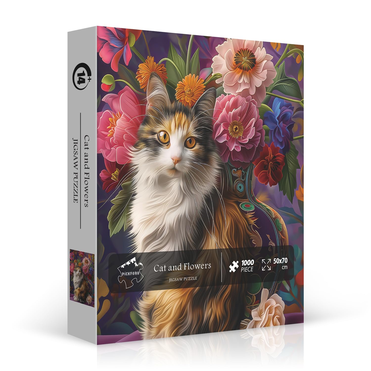 Cat Puzzles for Adults DHF10 1000 Pieces, PICKFORU Flower Jigsaw Puzzle