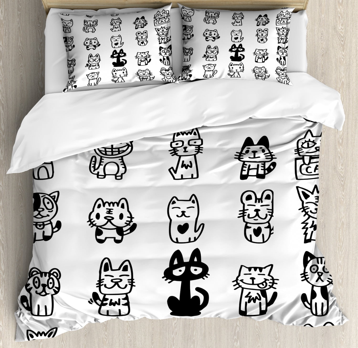 Ambesonne Cat Modern & Contemporary Duvet Cover Set