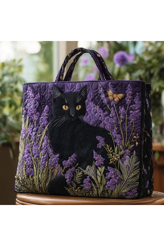 Cat Quilted Tote Bag,Handmade Patchwork Tote,Women Shoulder Bag,Gift For Her