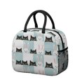 thumbnail image 1 of Cat and Rabbit Checkerboard Blue Insulated Leakproof Lunch Box for Work, Lunch Bag for Women Men, Loncheras Para Mujer for Beach Travel Picnic Camping, 1 of 6
