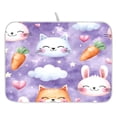 thumbnail image 1 of Cat Rabbit Cloud Pattern Drying Dish Mat Quick Drying Absorbent Soft Durable for Kitchen 18" x 24", 1 of 10