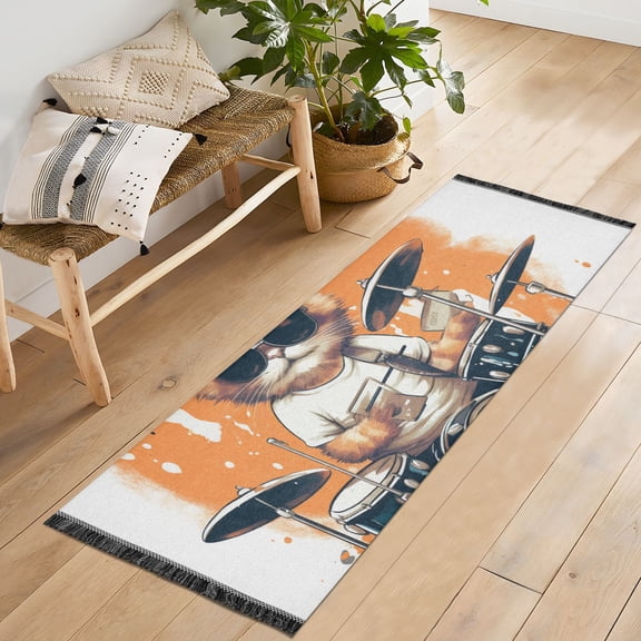 Cat Rack Drum Runner Rug Machine Washable Area Rugs Carpet Non Slip Entryway Mat for Bedroom Entryway Front Door
