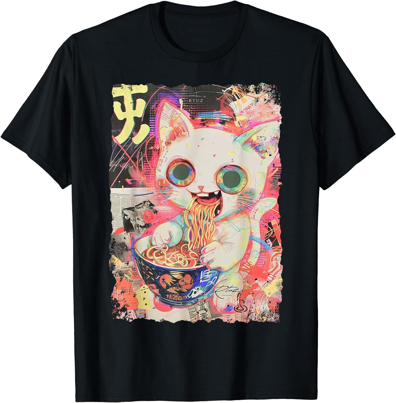 Cat Ramen Noodle Japanese Anime Manga Ramen Kawaii T-Shirt S-5XL ...