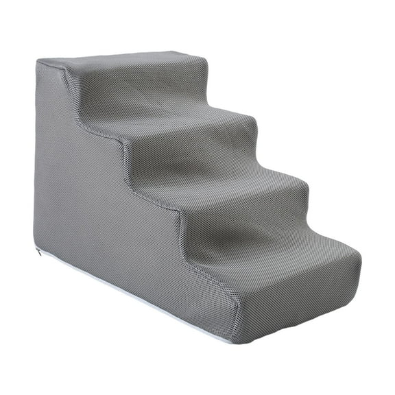 Cat Ramp Dog Stairs Ladder Machine Washable Cover Portable Scratch Resistant Stair Cover Multifunctional for Small Dogs Cats 4 Steps Grey