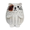 thumbnail image 1 of Cat Rattan Storage Basket with Lid Decorative Bin Home Decor Hand Woven Shelf Organizer Cute Handmade Handcrafted Gift Art Artwork Wicker Kitten, 1 of 9