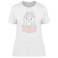 thumbnail image 1 of Cat Reading Book With A Cup Tee Women's -Image by Shutterstock, 1 of 2