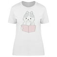 thumbnail image 1 of Cat Reading Book With A Cup T-Shirt Women -Image by Shutterstock, Female x-Large, 1 of 2