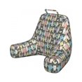 thumbnail image 1 of Cat Reading Pillow, Pattern with Hipster Playful Feline Characters with Glasses and Bowties Vintage Style, Bedrest Cushion with Back Pocket and Washable Cover, 2 Sizes, by Ambesonne, 1 of 3