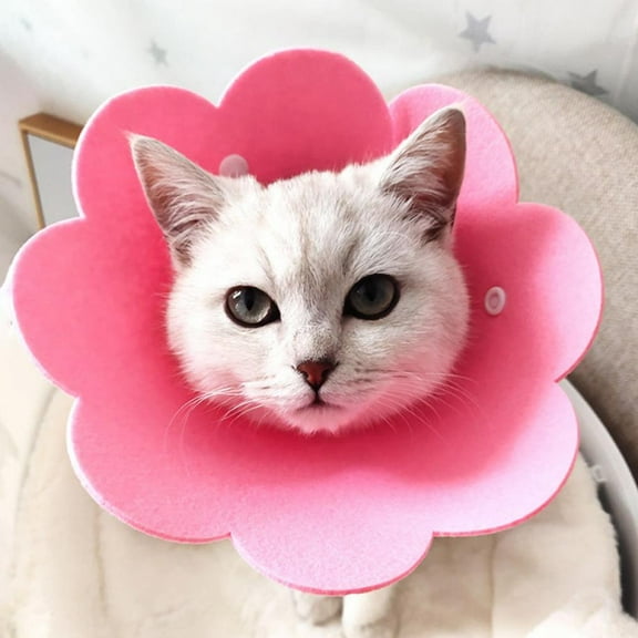 Cat Recovery Collar, Adjustable Cat Cone Collar for Kitten Cats, Sun Flower Neck Cat Cone Recovery Collar for Pet Kitten Cat Puppy Rabbit to Prevent from Biting Scratching