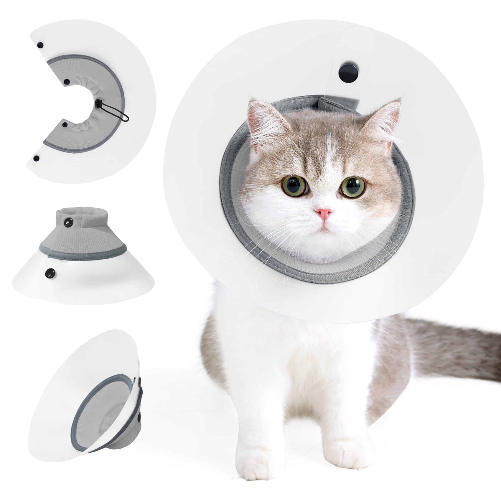 Cat Recovery Collar Adjustable Soft Pet Cone Anti-Bite Collar Cats ...