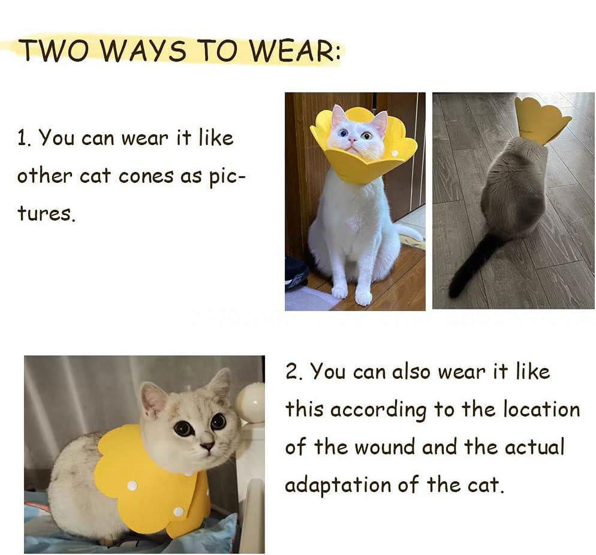 Cat Recovery Collar Cute Flower Neck Cat Cones After Surgery, Surgery Recovery Elizabethan