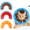 thumbnail image 1 of Cat Recovery Collar Fruit Cat Cone Double-breasted Loops-Protective Wound Healing Specially Designed for Cats and Puppies - Easy to Eat and Drink, 1 of 8
