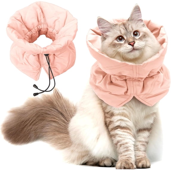 Cat Recovery Collar, Soft Adjustable Cat Cone, Cat Elizabethan Collar Cat Neck Protective Collar Neck Collar After Surgery for Cats Kitten Prevent from Licking Wounds(M)