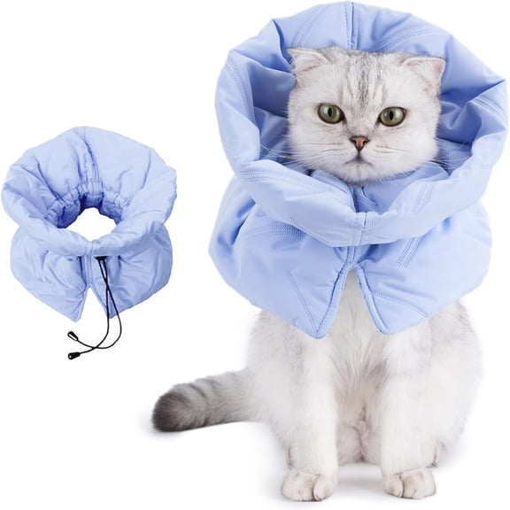 Cat Recovery Cone Collar Lightweight Soft Adjustable Cat Cone Alternative After Spay,Warm Waterproof Protective Collars