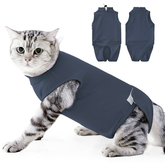 Cat Recovery Suit for Abdominal Wounds or Skin Diseases, Cat Onesie for Cats After Surgery Female Kitten Recovery Suit, Breathable E-Collar Alternative for Cats After Spay Anti Licking Wounds