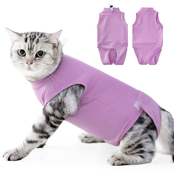 Cat Recovery Suit for Abdominal Wounds or Skin Diseases, Cat Onesie for Cats After Surgery Female Kitten Recovery Suit, Breathable E-Collar Alternative for Cats After Spay Anti Licking Wounds