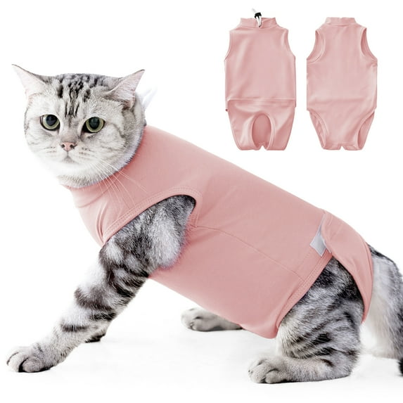 Cat Recovery Suit for Abdominal Wounds or Skin Diseases, Cat Onesie for Cats After Surgery Female Kitten Recovery Suit, Breathable E-Collar Alternative for Cats After Spay Anti Licking Wounds