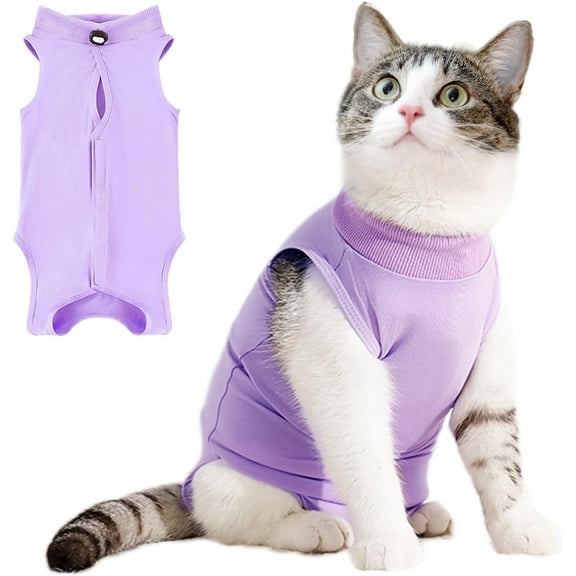 Cat Recovery Suit for Abdominal Wounds or Skin Diseases,Cat Onesie for Cats After Surgery Wear Surgical Spay Suit for Female Cats Cone of Shame Alternative