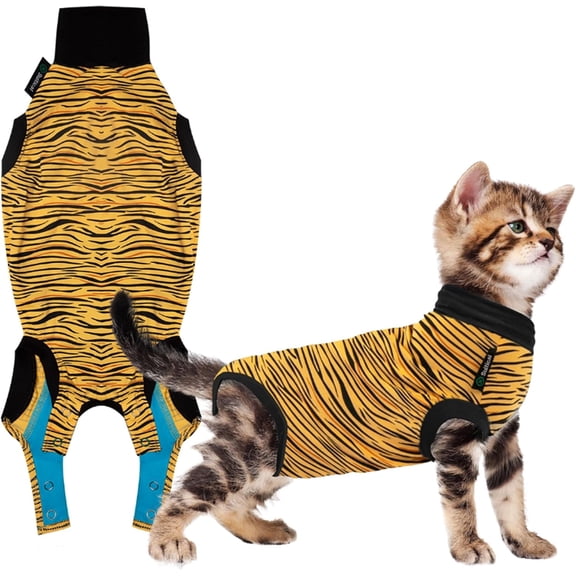 Suitical Recovery Suit Cat, XS, Tiger Print