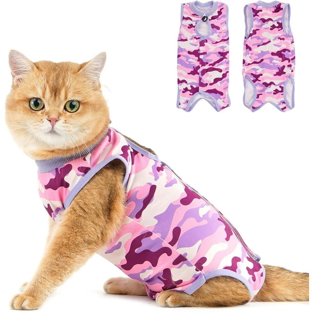 Cat Recovery Suit Kitten Onesie for Cats After Surgery, Cone of Shame