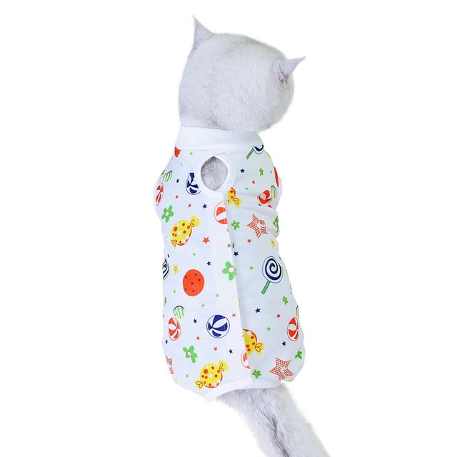 Cat Recovery Suit - Kitten Onesie for Cats After Surgery, Cone of Shame