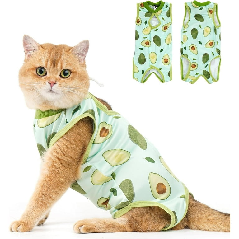Cat Recovery Suit Kitten Onesie for Cats After Surgery, Cone of