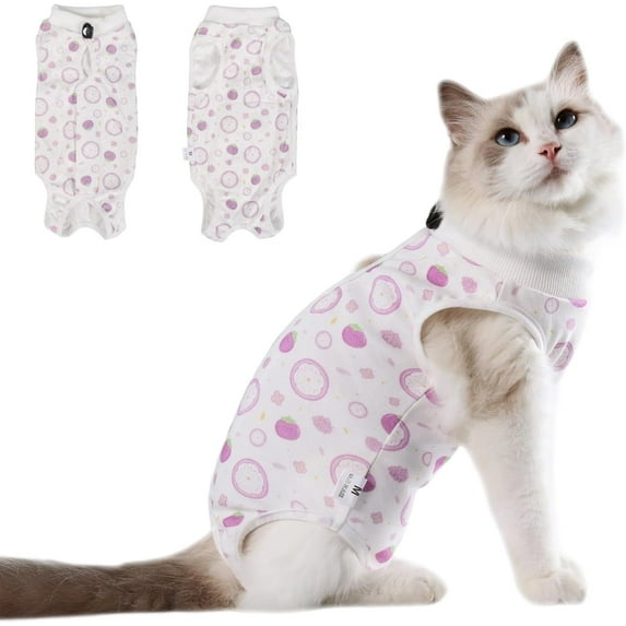 Cat Recovery Suit After Surgery, Anti Licking Onesie Postoperative Shirt for Female Spay Male Neuter, Soft Breathable Bodysuit Pajamas for Abdominal Wound Kitten E-Collar & Cone Alternative