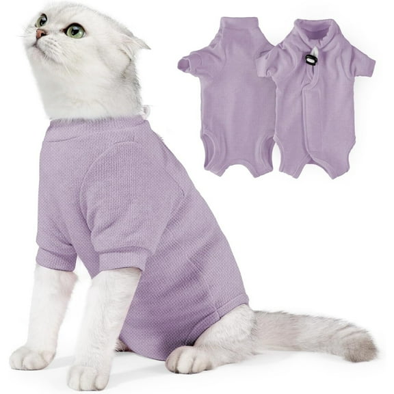 Cat Recovery Suit for Male and Female Licking Protective Kitten Spay After Surgery, Pet Surgical Pajamas Long Sleeve, Cat E Collar Alternative Onesie